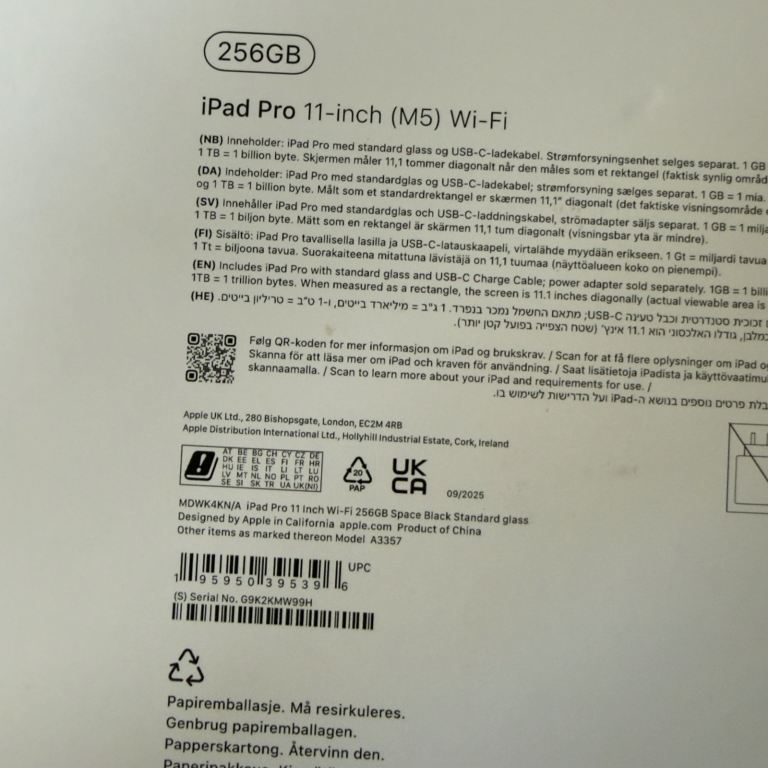 Apple iPad Pro 11-inch (M5, 2025)256GB