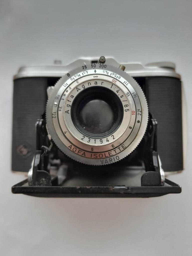 Vintage Agfa Isolette Vario Folding Camera with Original Leather Case