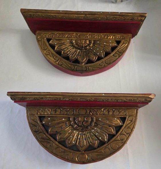 Hand carved shelf units from Thailand