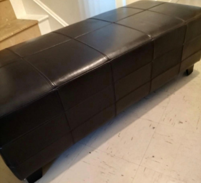 Brown Leather Bench (New)