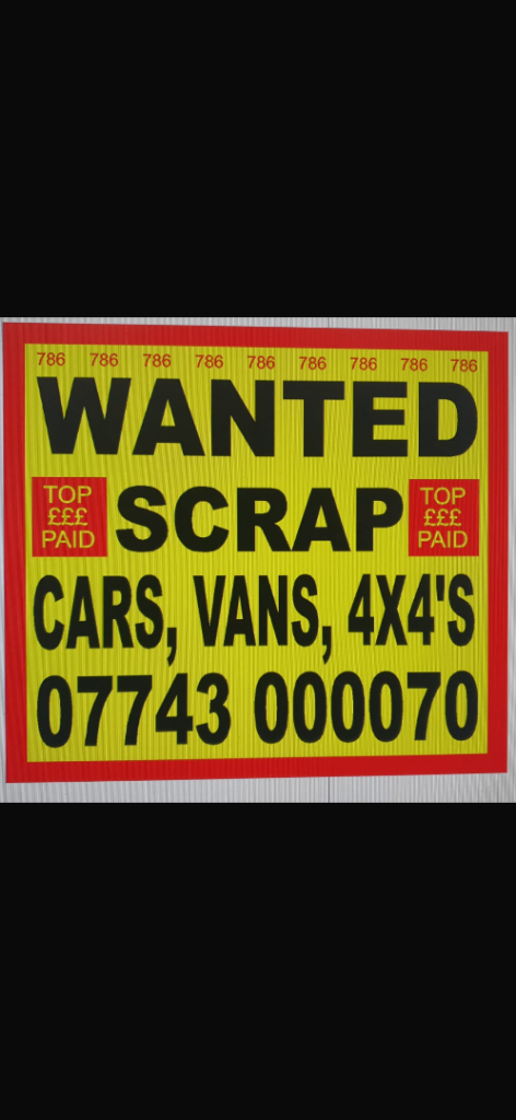 Huddersfield scrap vehicle buyer always 