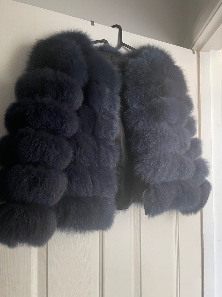 Navy fur coat
