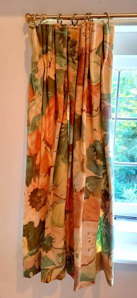 John Lewis Fruit Design Lined Curtains 128 W x 78 L Each Excellent Condition