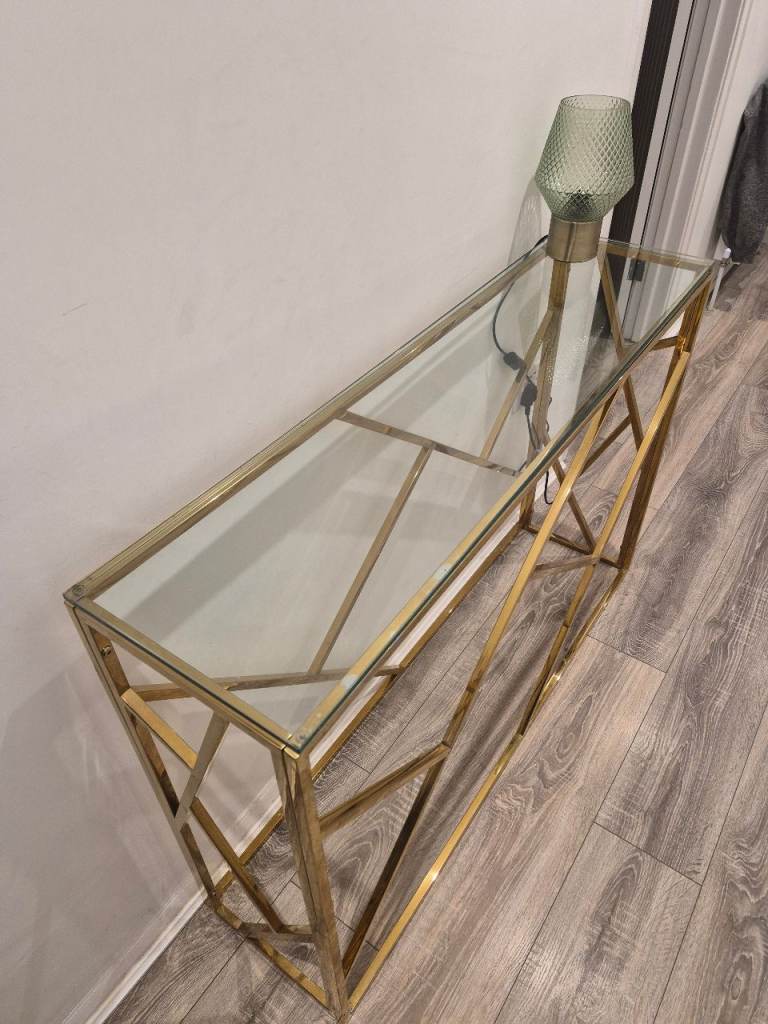 Gold console table