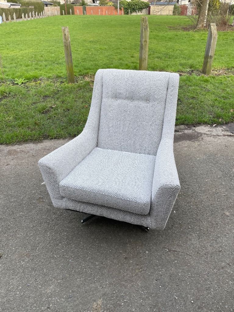 Upholstered Swivel Chair on Chrome Base