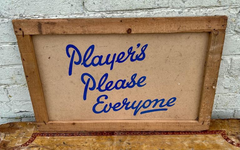 Players cardboard sign box decor art advertising mancave garage metal vintage pub kitchen antique