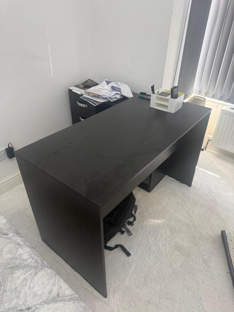 Black Wooden Office Desk – Good Condition