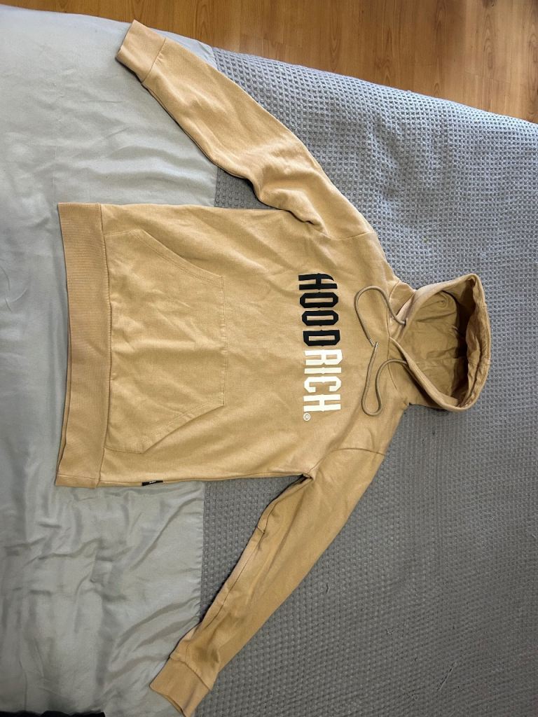 Hoodrich tracksuit hoodie beige adult size small worn twice RRP £110