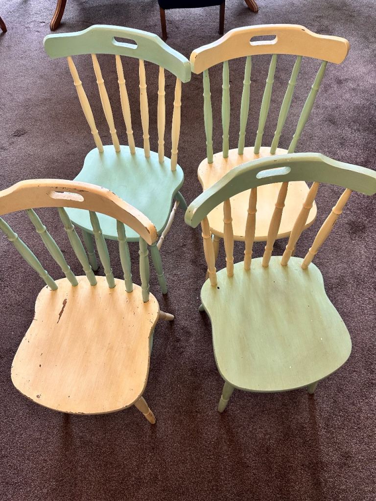 4 wood chairs