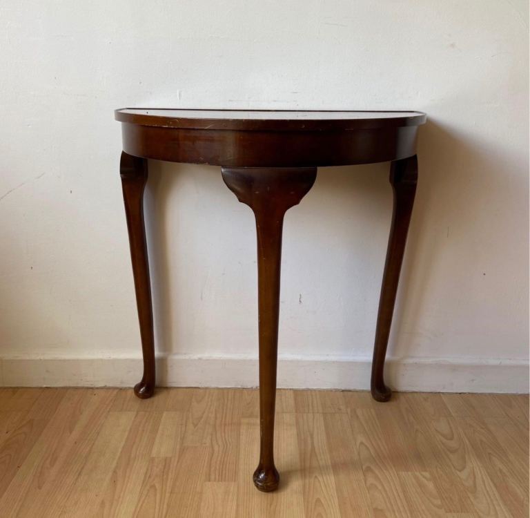 Antique, Mahogany, Demilune, Console table