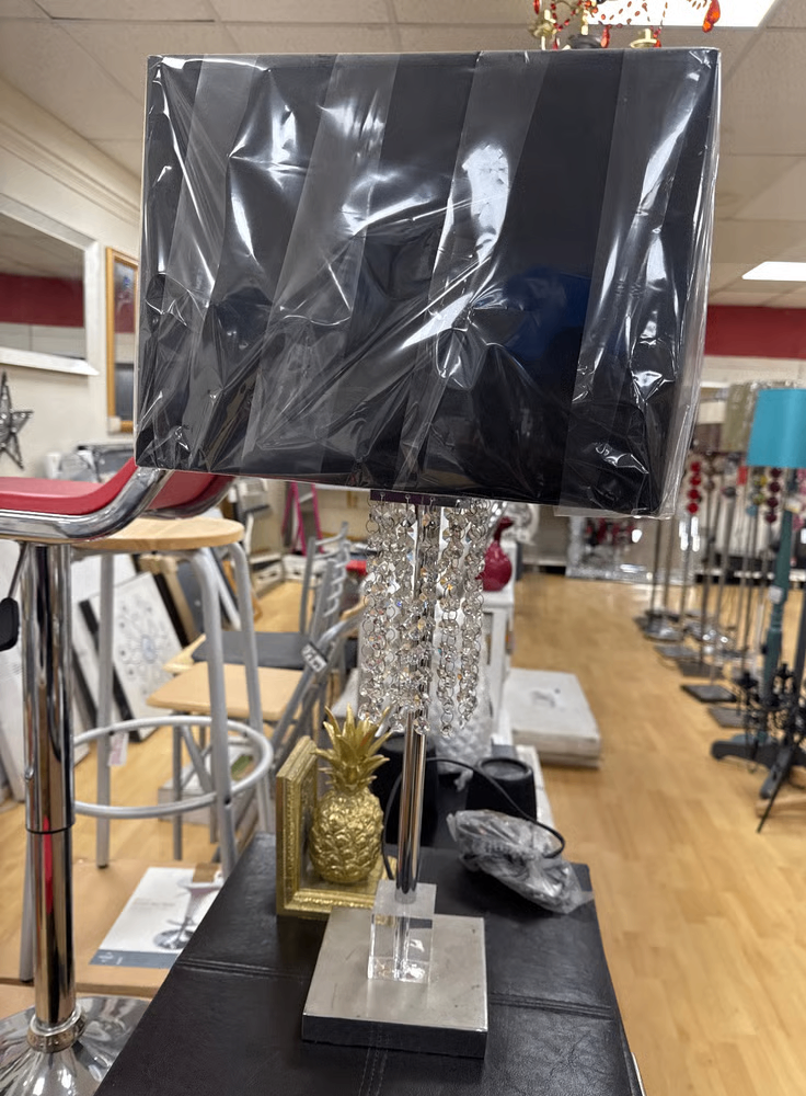 Metallic table lamp with crystal droplets (Was £79.99), now £20 - Dont miss the bargain