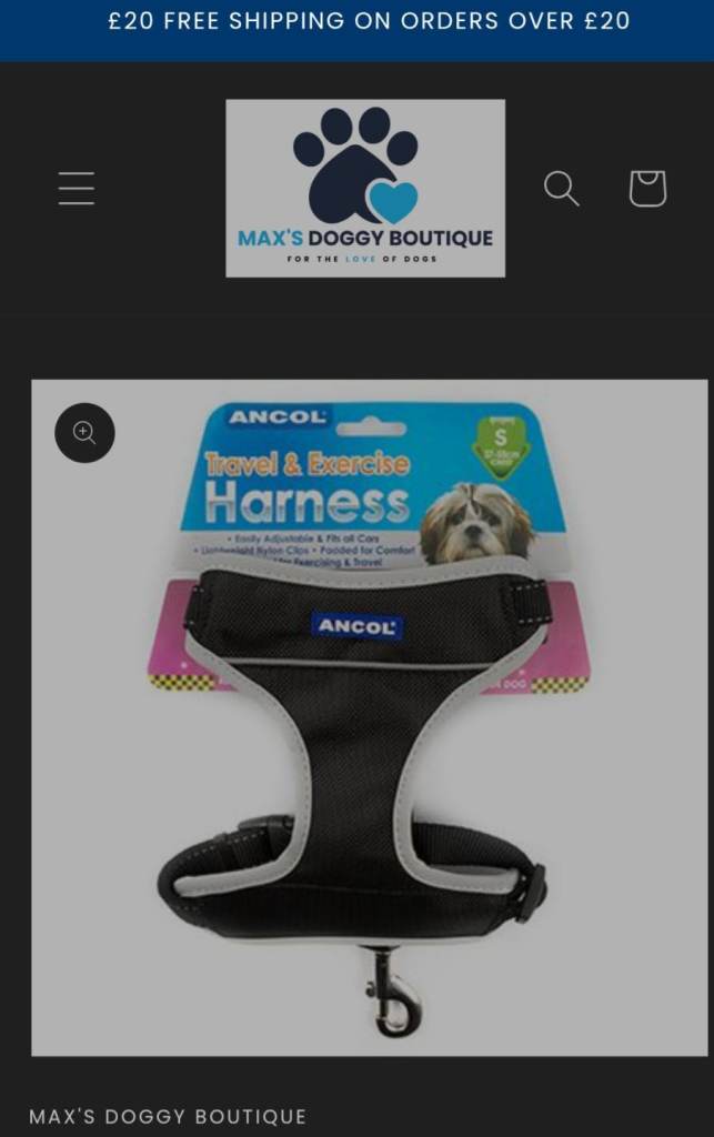 Dog accessories at Max’s Doggy Boutique 