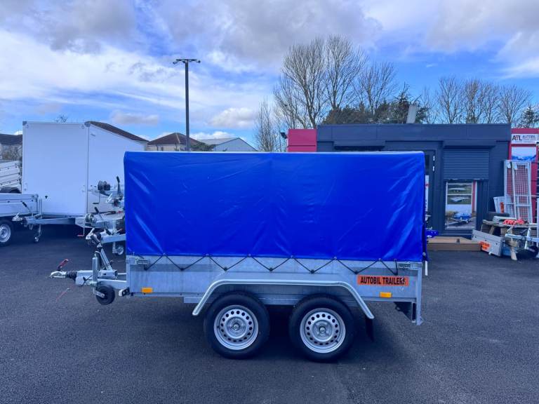 image for BRAND NEW 8,4ft x 5ft Twin Axle Master Trailer With Frame and Cover 1300KG Braked