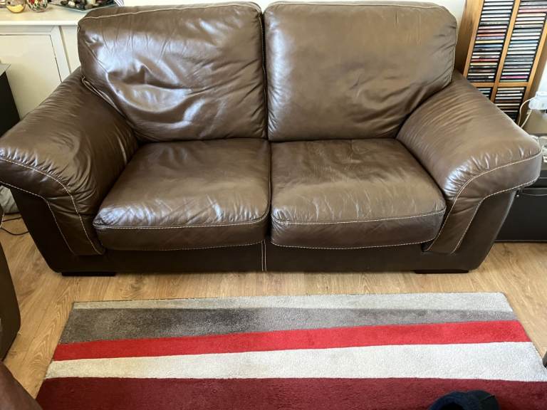 3 & 4 Seater Italian Leather Sofas - Will seperate