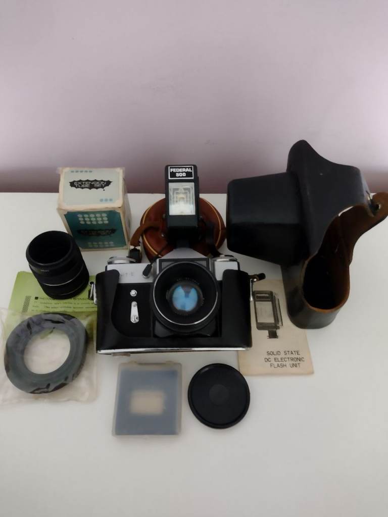 Vintage 1970's Zenith E 35 mm Camera & Case. Plus several accessories, all in excellent condition!