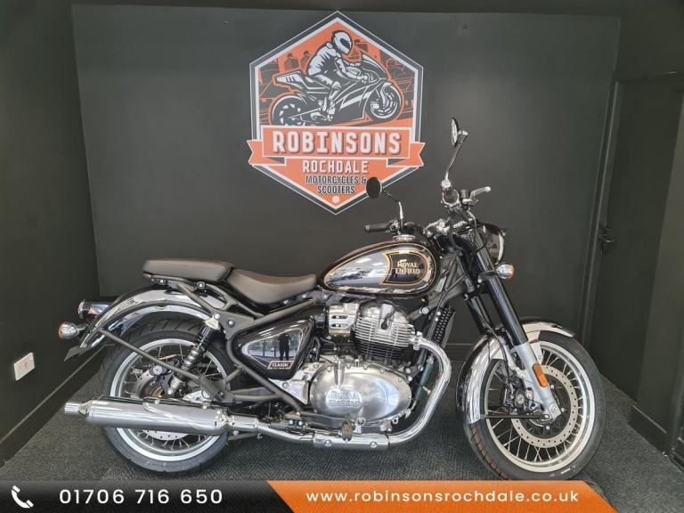 Royal Enfield Classic 650 Black Chrome Now available on 5.9% APR HP and PCP.