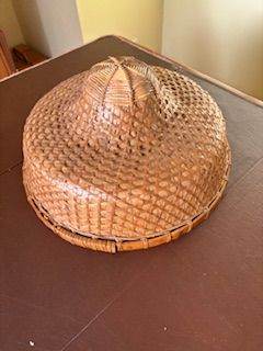 Vintage Asian/Chinese Rice Patty Hat Woven Bamboo  