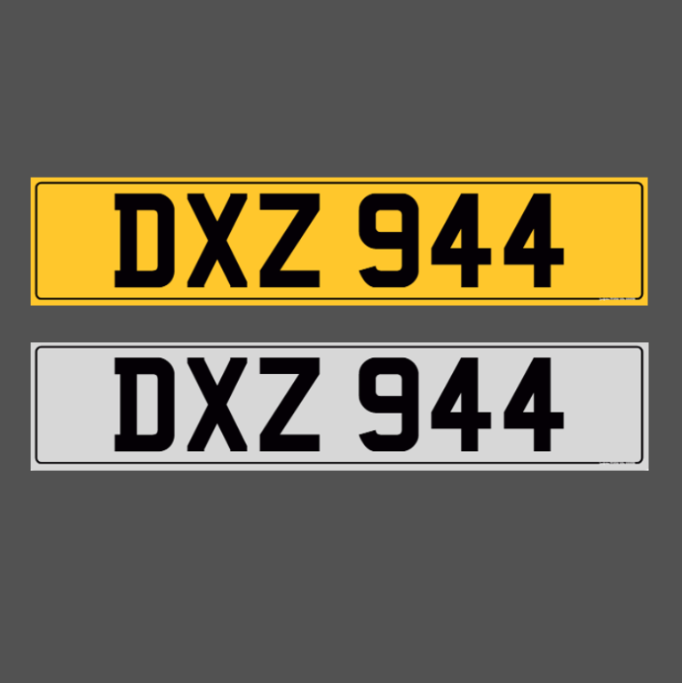 DXZ 944 Porsche Dateless Registration Number Plate