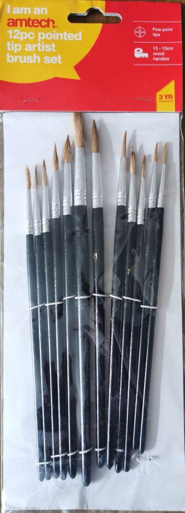 Brand New And Sealed 12pc Pointed Tip Artist Brush Set