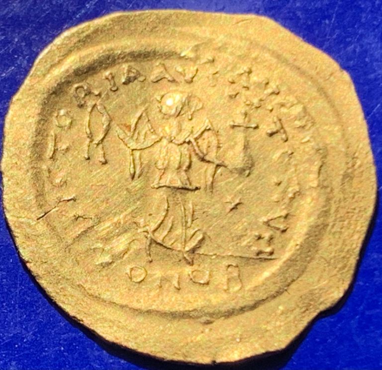 22ct Gold Byzantine Coin Constantinople Roman Gold Coin Justin II Gold Tremissis. 565-578AD.