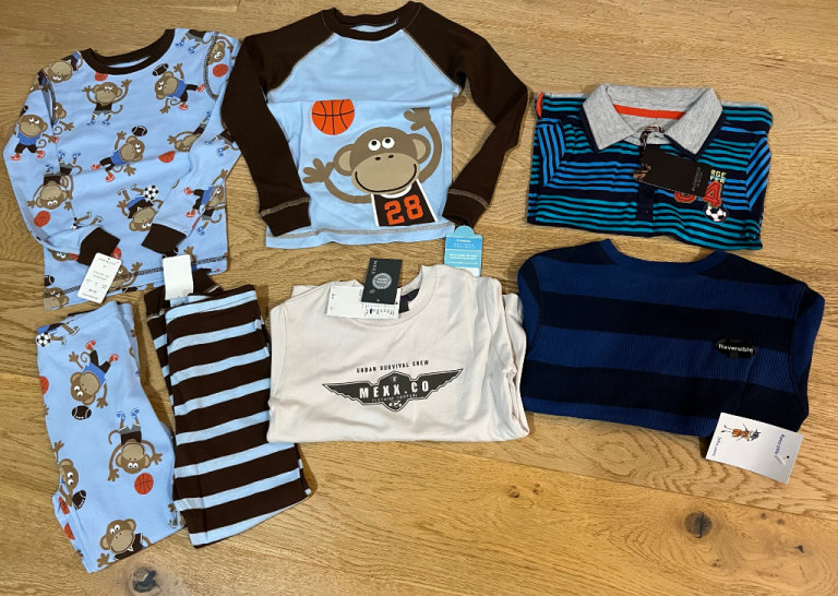 Age 3 clothes bundle- BNWT two sets of pyjamas and three tops
