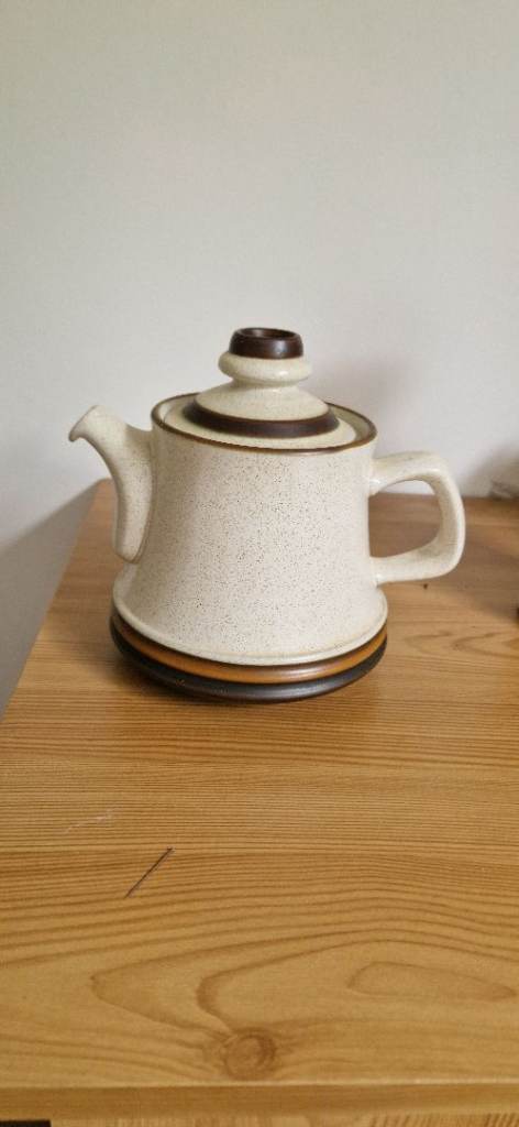 Denby England Ceramic Teapot with Infuser – Cream & Brown, As Good As New