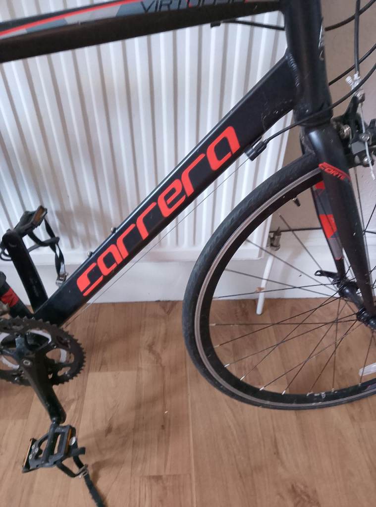 Carrera Road Bike – Black with Red Accents, Good Condition