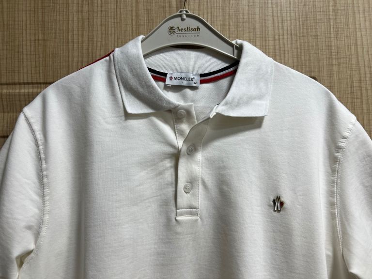 New Mens Moncler White Polo Shirt Size M