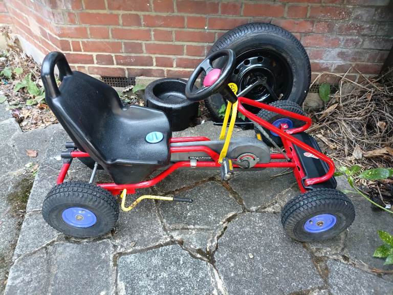 Red Metal Kids Ride-On Go-Kart - Good Condition