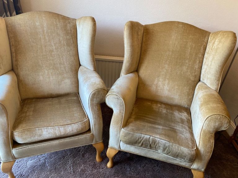 2 Vintage Laura Ashley wingback arm chairs
