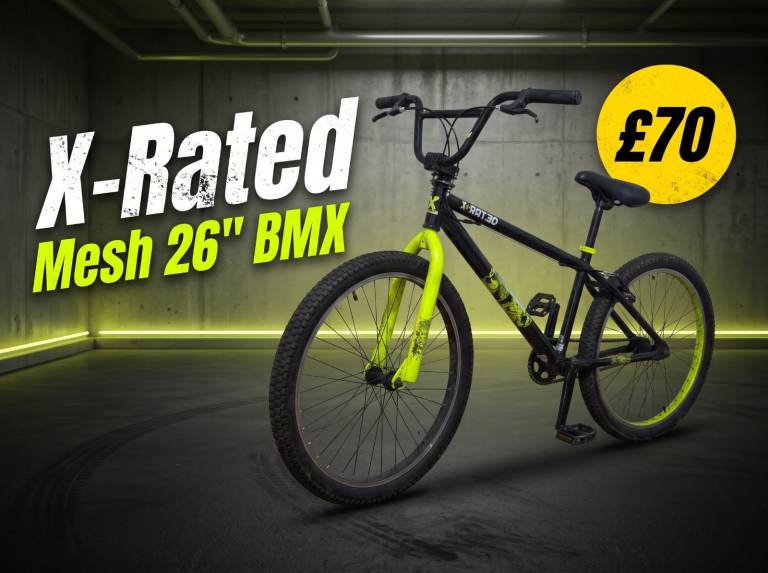 X-Rated Mesh 26" Dirt Jump / BMX Bike – Black & Neon Green (£70)