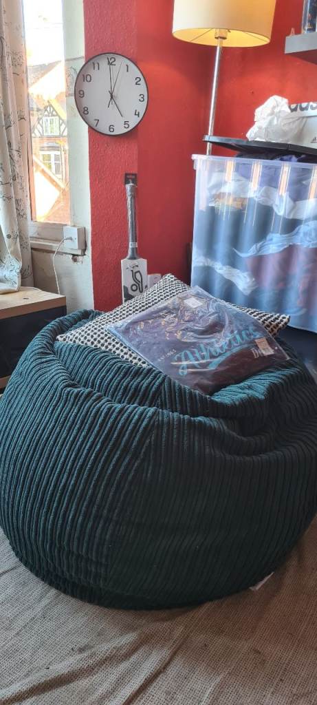 Teal colour cordruoy bean bag