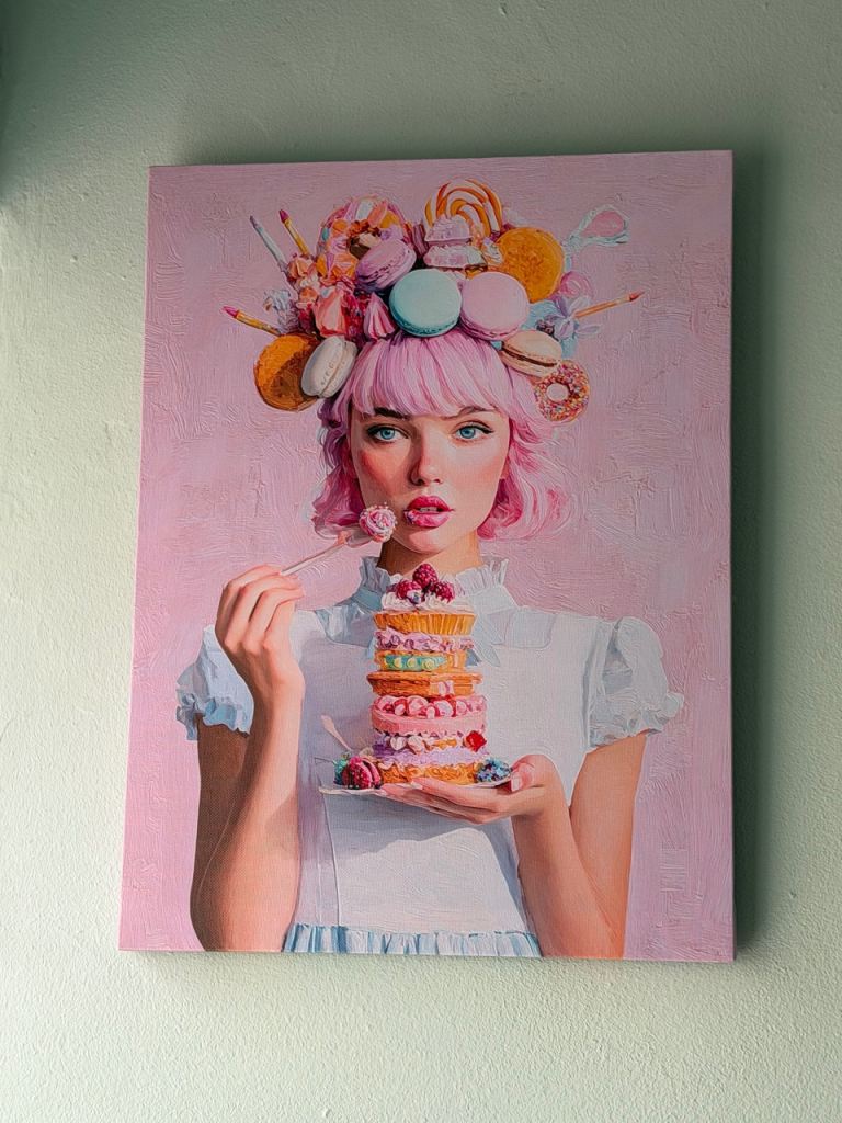 Sweet Candy Girl Canvas Wall Art – Pink, As Good As New