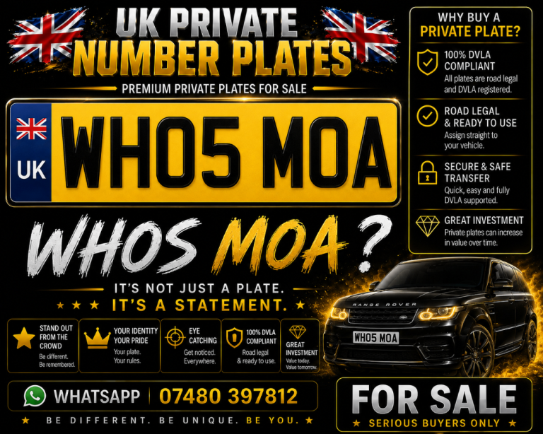PRIVATE NUMBER PLATE WHOS MOA 