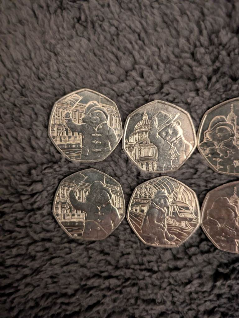 X6 Paddington Bear 50p Coins 
