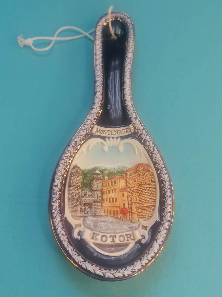 Vintage Handpainted Montenegro Kotor spoon. Kitchen Decor. Wall hanging. 