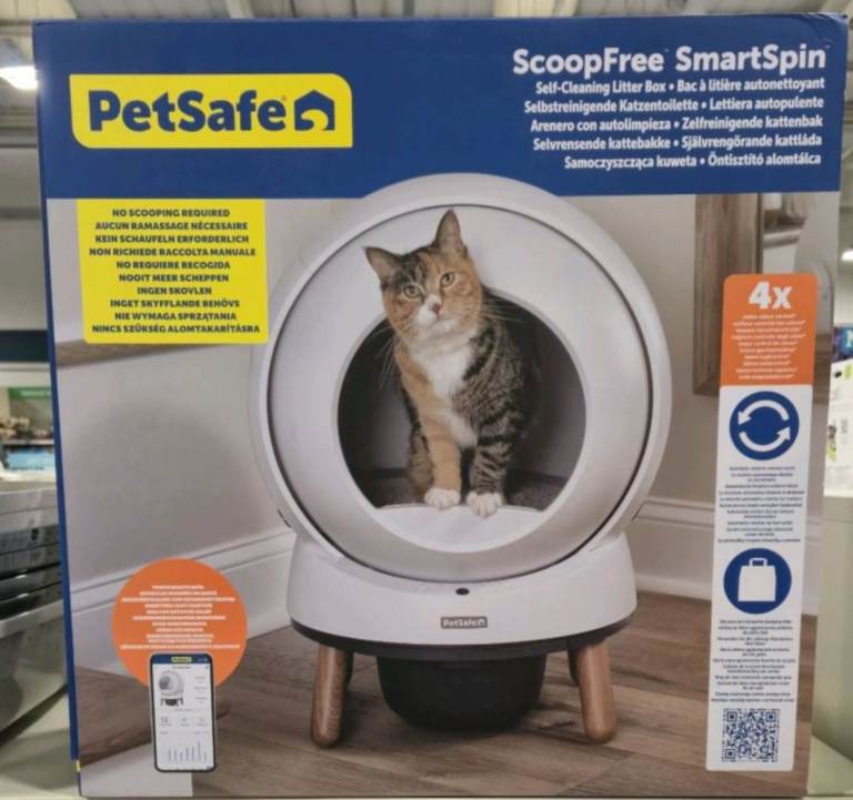 PetSafe ScoopFree SmartSpin Self-Cleaning Litter Box - Advanced Odour Control & Health Monitoring