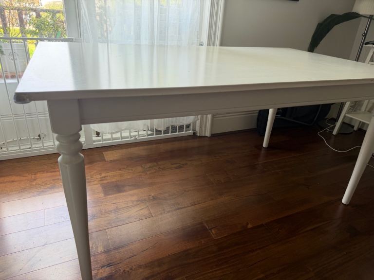 White IKEA Ingatorp Dining Table (155cm, extendable to 215cm)