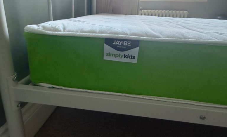 Single bed frame and mattress 