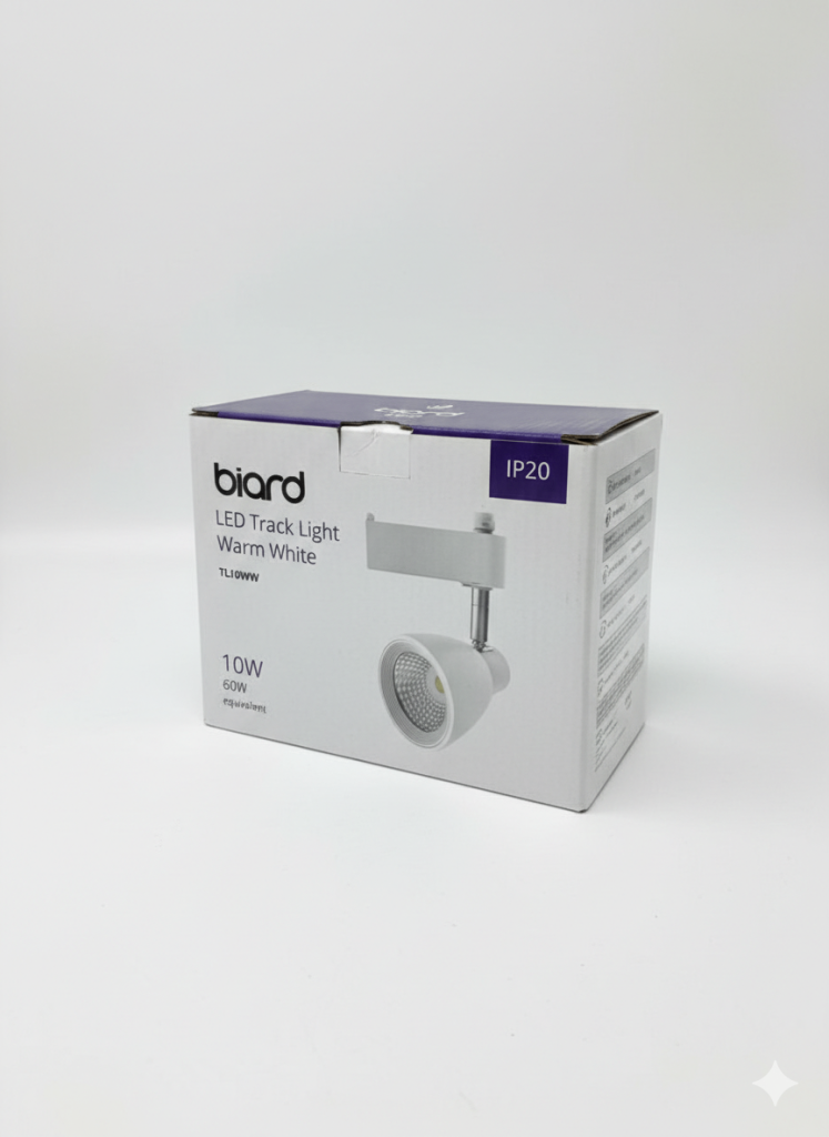 Biard 10W LED Track Light Warm White – Modern Ceiling Spotlight