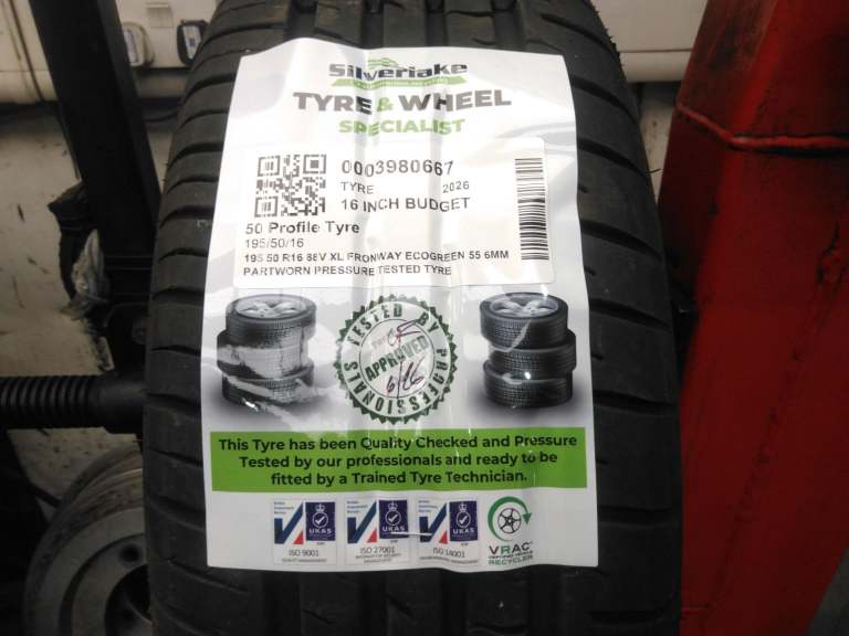 195 50 R16 88v Xl Fronway Ecogreen 55 6mm Partworn Pressure Tested Tyre