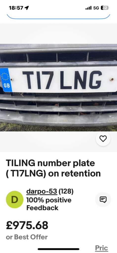 “TILING NUMBER PLATE “