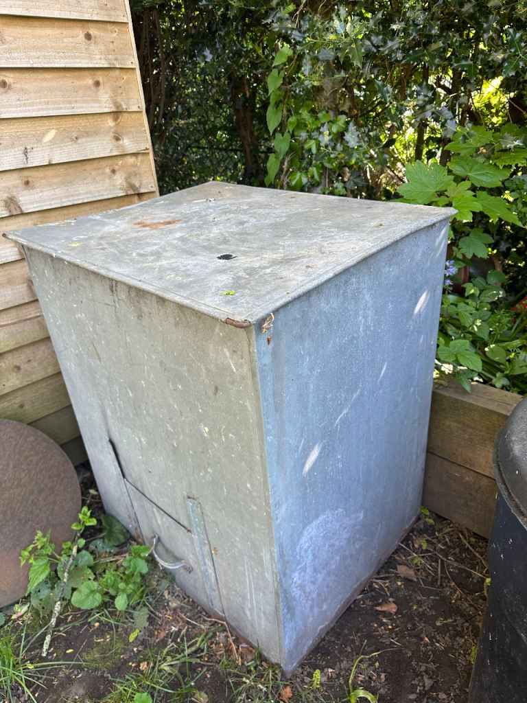 Galvanised coal bunker