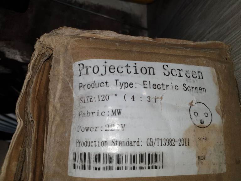 New Electric 120" Projection Screen – Unopened Box