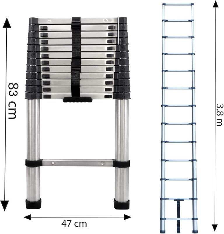 DICN Telescopic Extension Ladder – 3.8m / 12.5ft – £20