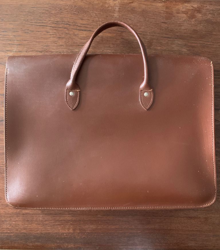 Brown leather music case
