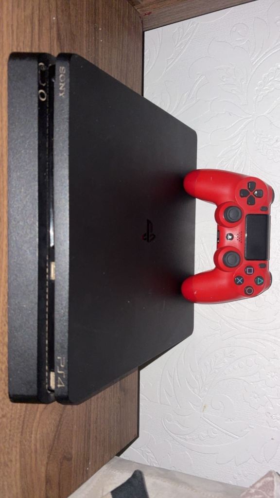 PS4 Slim 500GB + Official Red Controller – Fully Working – £65 – Cricklewood