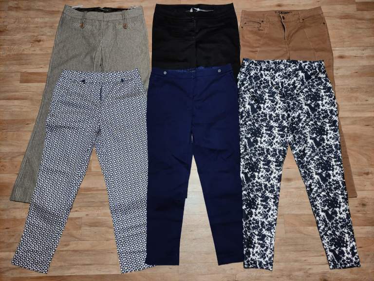 Job Lot Bundle Of 6 Women's Casual Work Trousers Pants - Ladies Size UK 12