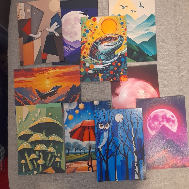 Selection of eleven  Colourful Art Prints – Various Designs