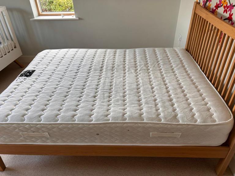 Feather and Black Double Bed Frame with Ortho Memory Supreme Mattress ...